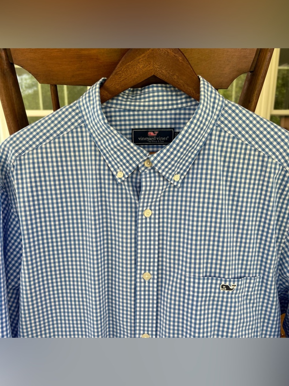 Vineyard Vines Men’s Blue White Checked Button Down Shirt Long Sleeve XL